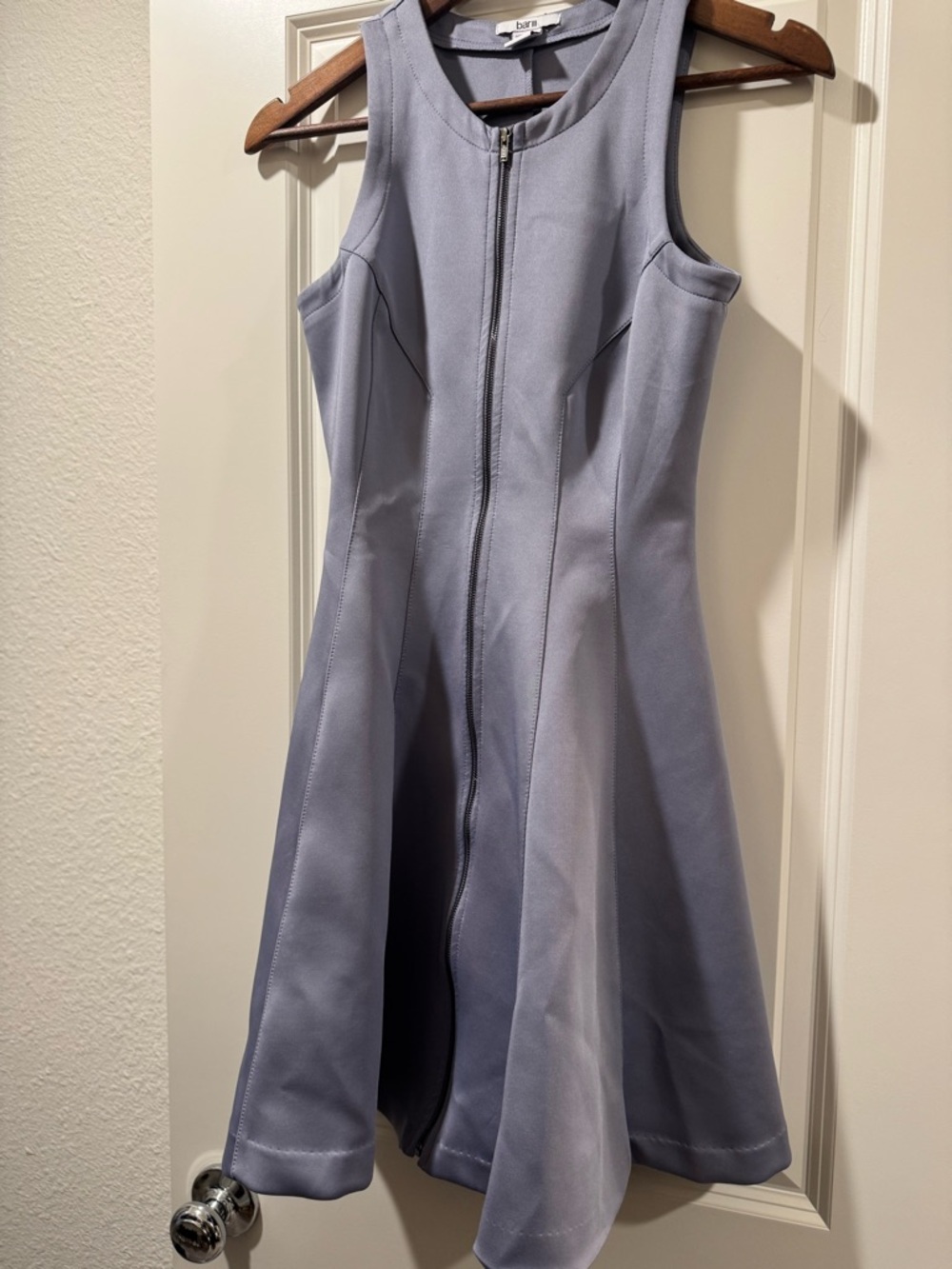 Bar III Lavender Zip-Front Sleeveless Dress